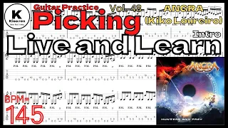 【BPM145】LIVE AND LEARN / ANGRA TAB INTRO Practice  アングラ リブアンドラーン イントロギター練習【Guitar Picking Vol.48】