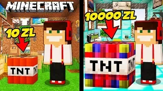 TNT ZA 10 ZŁ VS TNT ZA 10000 ZŁ W MINECRAFT! || MINECRAFT PRESTIŻ