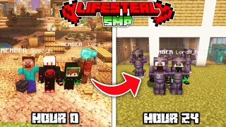We Survived 24 Hours In "LIFESTEAL SMP" In Minecraft Hardcore..!