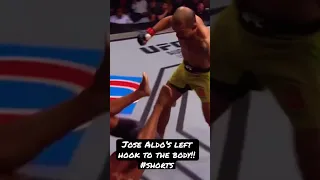 Jose Aldo’s left hook to the body against Jeremy Stephens