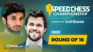 Speed Chess Championship 2023 Round of 16 | Magnus v Vidit | Can The Indian SuperGM Win? !coinbase