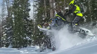 Riding the Snowies after 92" of Snow!