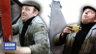 1979: Steeplejack FRED DIBNAH takes down a MASSIVE chimney BRICK by BRICK | BBC Archive