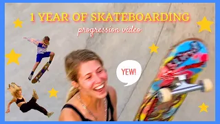 1 YEAR GIRL SKATEBOARDING PROGRESSION