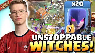 Cronos creates UNSTOPPABLE Wall of Skeletons with 20 WITCHES vs TH16 Base! Clash of Clans