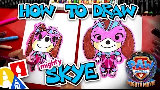 How To Draw Skye From Paw Patrol: The Mighty Movie