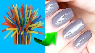 MAKING FAKE NAIL WITH DRINKING STRAW / PIPETTE NAILS / DIY