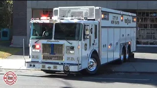 New Haven FD Rescue 1 Responding for a pedestrian struck!￼