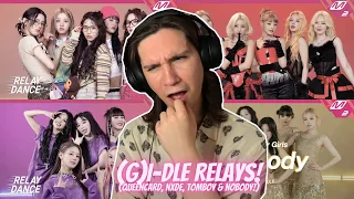 DANCER REACTS TO (G)I-DLE RELAY DANCES! | 'Queencard,' 'NXDE,' 'Tomboy' & 'Nobody' Relays