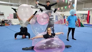 GYMNASTICS INSIDE WUBBLE BUBBLE BALL!