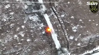 Ukrainian marines drop bombs on Russian soldiers and fuel in trenches with weaponised drones