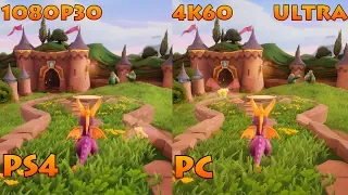 Spyro reignited Trilogy PC vs PS4 comparison