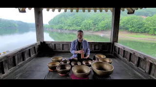 초여름 비내리는 청풍정 빗소리와 싱잉볼 명상음악(singing bowls meditation)