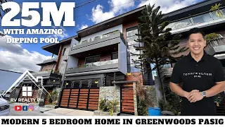 House Tour 19: Modern 5 Bedroom Home with Amazing Pool For Sale in Greenwoods Pasig!
