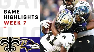 Saints vs. Ravens Week 7 Highlights | NFL 2018