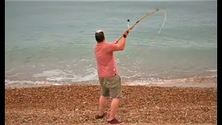 Beginners guide to beach casting - The  ground cast -  using a  continental rod and fixed spool reel