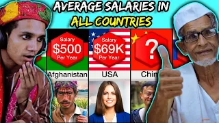 Villagers React To Comparison: Average Salary In Each Country ! Tribal People React