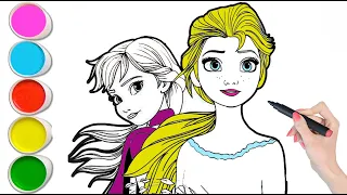 Elsa and Anna Drawing || How to draw Frozen and Anna step by step