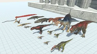 CARNIVORE DINOSAURS vs REPTILE TEAM Competition - Animal Revolt Battle Simulator