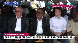 Gov  Otti Flags Off Construction of Port Harcout Road, Aba