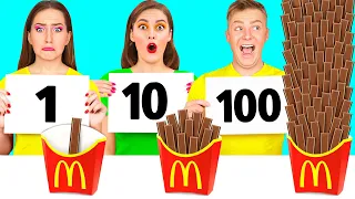 100 Schichten Nahrung Challenge | Lustige Food-Hacks von TeenChallenge