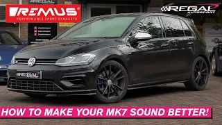 MK7 GOLF R REMUS RESONATED EXHAUST [INCREDIBLE SOUND, NO DRONE]