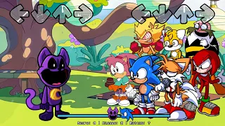 FNF Smilling Critters VS Sonic Characters Sings Can Can | Bluey FNF Mod