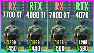 RX 7700 XT vs RTX 4060 TI 16GB vs RX 7800 XT vs RTX 4070 - Test in 12 Games