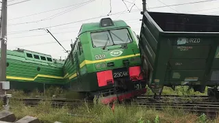 Столкновение грузовых поездов 28.07.2020 на станции Купчинская