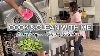 COOK & CLEAN WITH ME | Dinner Recipe | Cleaning Motivation