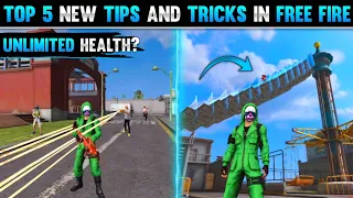 TOP 5 NEW TRICKS IN FREE FIRE | UNLIMITED HEALTH TRICK IN TRAINING MODE | FREE FIRE TIPS AND TRICKS