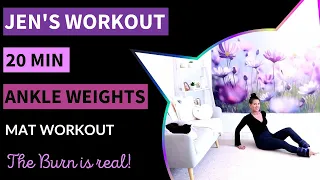 JEN'S WORKOUT // 20 MIN ANKLE WEIGHT EXERCISES FOR SLIM THIGHS // Heavy Ankle Weight Quads Workout!