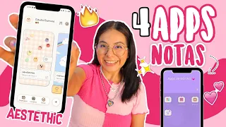 🗒4 APLICACIONES para CREAR NOTAS📱 |🙊 APPS de NOTAS CUTE💗 |🌈¿Como hacer NOTAS DIGITAL aestethics?💫