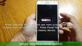 Samsung Galaxy Ace GT-S5830L Hard reset