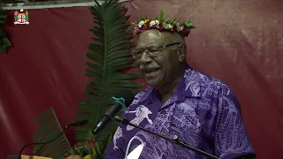 Fiji's Prime Minister Hon. Sitiveni Rabuka delivered his keynote address at State Dinner at Kiribati