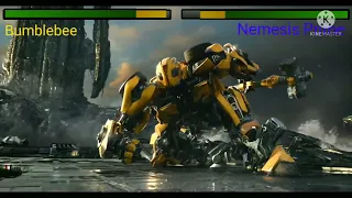 Bumblebee vs Nemesis prime With healthbars(remake)