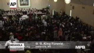 Hundreds of people filled a church in the Mississippi Delta for the funeral of B.B. King, who rose f