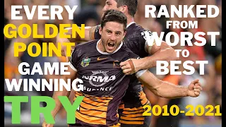 Every Golden Point Game Winning Try Ranked From Worst To Best (NRL) 2010-2021