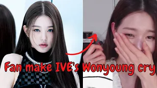 Kpop News: Fan make IVE's Wonyoung cry. IVE's Wonyoung tears up during her video fan call event