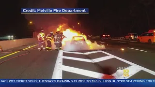 LIE Car Fire Triggers Chain Reaction Crash