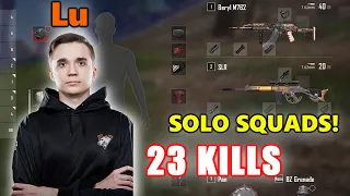 VP Lu - 23 KILLS - SOLO SQUADS! - Beryl M762 + SLR - PUBG