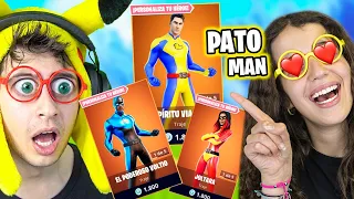 MI HERMANA PEQUEÑA DECIDE mi skin de SUPERHÉROE en Directo😱!! (Forntite Battle Royale Nueva Skin)