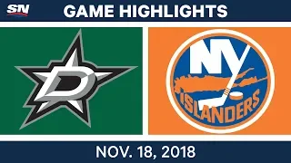 NHL Highlights | Stars vs. Islanders – Nov. 18, 2018