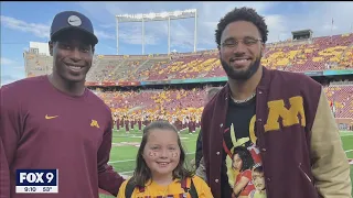 Gophers football players cheer on Minnesota girl who needed heart transplant