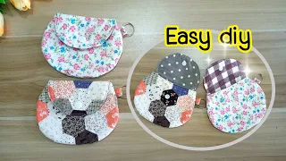 Very easy sewing idea! Teaching how to sew a coin purse and keychain easily |How to make coin purse