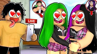 Pretending to be E-GIRLS with MY WIFE in roblox!