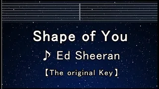 Karaoke♬【Key±8】 Shape of You - Ed Sheeran 【No Guide Melody】 Instrumental, Lyric,