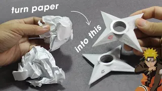 EASY DIY - How I make Realistic PAPER Ninja Star (Shuriken) & turn it as Hard as Rock |FREE TEMPLATE