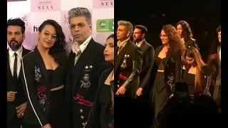 Sonakshi sinha and Karan johar at Lakme Fashion Week 2018