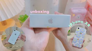 unboxing iphone xr in 2023📦🧸 aesthetic, camera test, cute cases